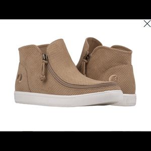 Billy Footwear High Top Tan Suede Zip On Sneakers